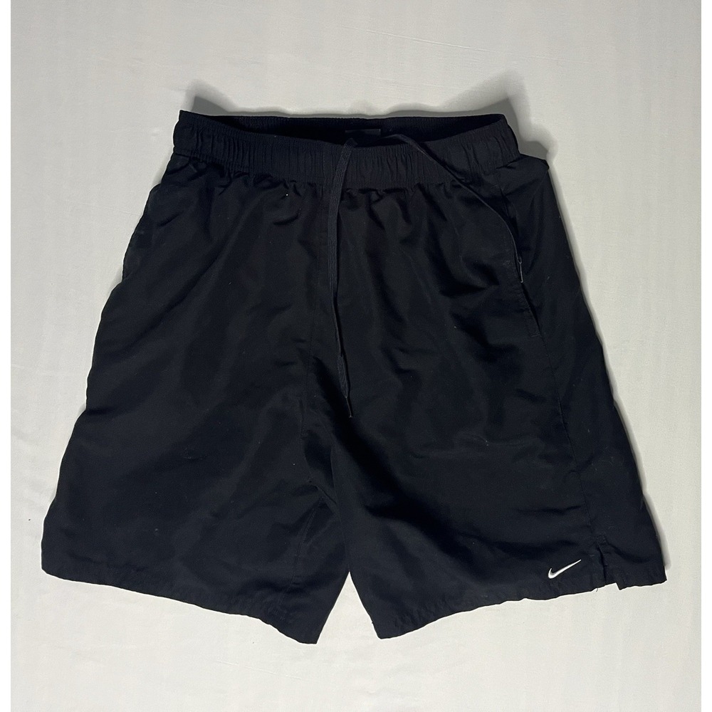 Nike Solid Lap 9" Volley Shirt Swim Trunk Men's SZ Medium Black Pockets NESSA558